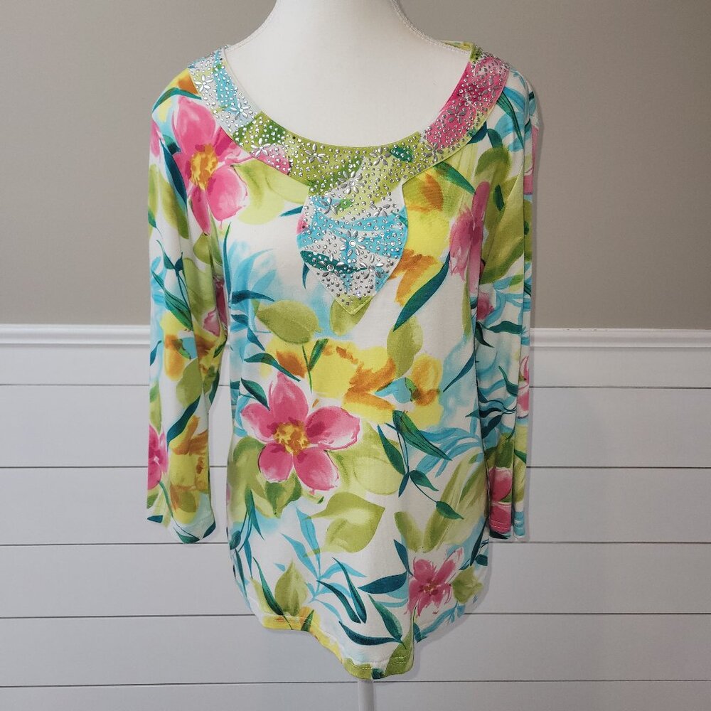 Spring/Summer Glam Top - Multi-colored Size Small